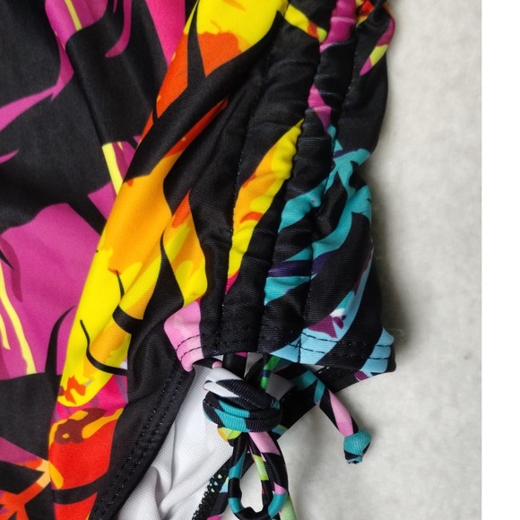 Tropical One-Piece Swimsuit with Adjustable Straps Women's Size L - Picture 4 of 8